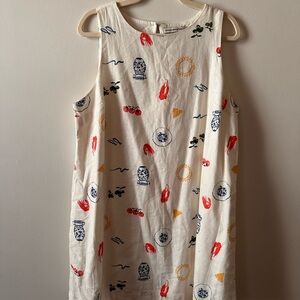 Abercrombie Linen Shift Dress with Fun Print